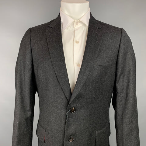 PAUL SMITH Soho Fit Size 40 Regular Charcoal Wool / Cashmere Notch Lapel Sport Coat