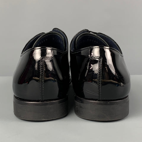SALVATORE FERRAGAMO Size 8 Black Leather Lace Up Shoes
