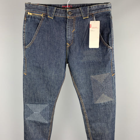 LEVI'S Size 32 Indigo Contrast Stitch Denim Zip Fly Jeans