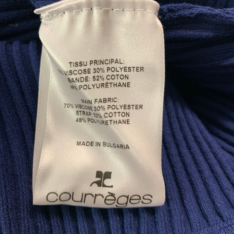 COURREGES Size S Blue Viscose Polyester Ribbed Fitted Dress