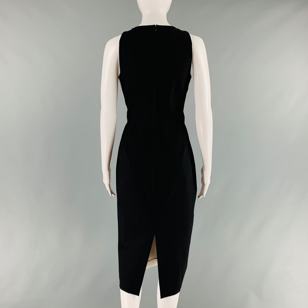 STELLA McCARTNEY Size 6 Black Beige & Cream Polyamide Eastane Color Block Dress