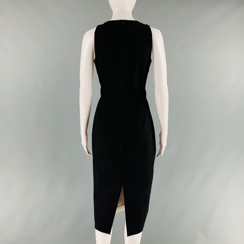 STELLA McCARTNEY Taille 6 Noir Beige &amp; Crème Polyamide Eastane Color Block Robe