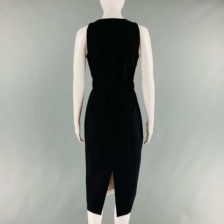 STELLA McCARTNEY Size 6 Black Beige & Cream Polyamide Eastane Color Block Dress
