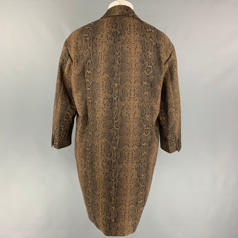 MISTER GENTLE MAN Fall 2019 Size S Brown Black Snake Print Acrylic Blend Coat