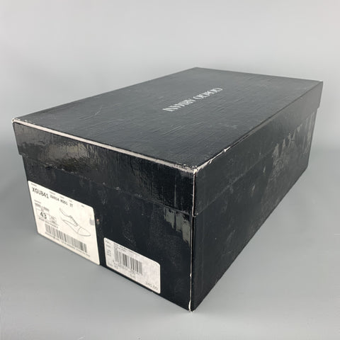 GIORGIO ARMANI Size 10 Black Textured Leather Rubber Sole Lace Up
