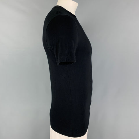 GIORGIO ARMANI Size L Black Viscose Crew-Neck T-shirt