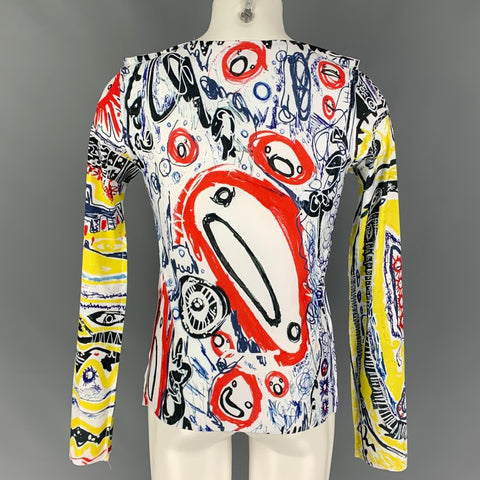 LOVERBOY Size XL Black White Print Polyester Boat Neck Pullover