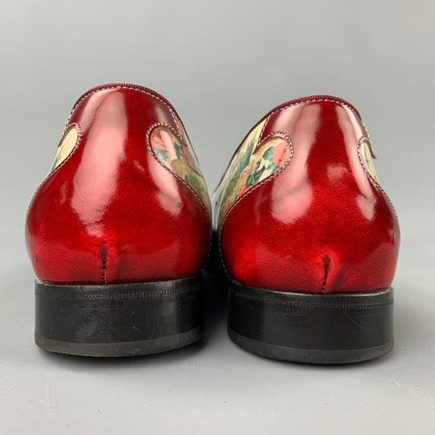JOHN FLUEVOG Size 12 Multi-Color Floral Patent Leather Slip On Loafers