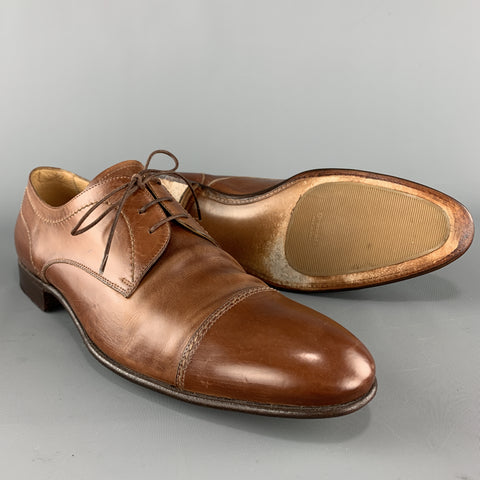 GRAVATI by ARTHUR BEREN Size 11 Tan Leather Cap Toe Lace Up