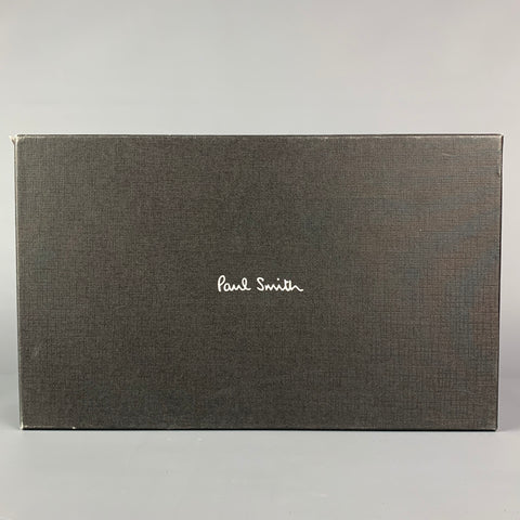 PAUL SMITH Size 10 Black Monogram Velvet Slip On Loafers