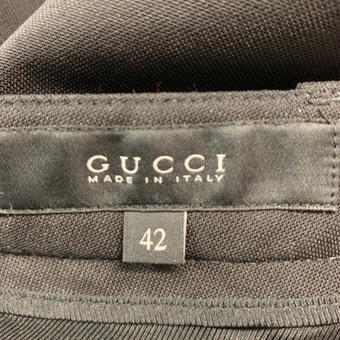 GUCCI Size 6 Black Polyamide Elastane Flat Front Dress Pants