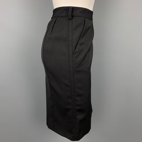 CoSTUME NATIONAL Taille 6 Jupe crayon en laine noire / spandex