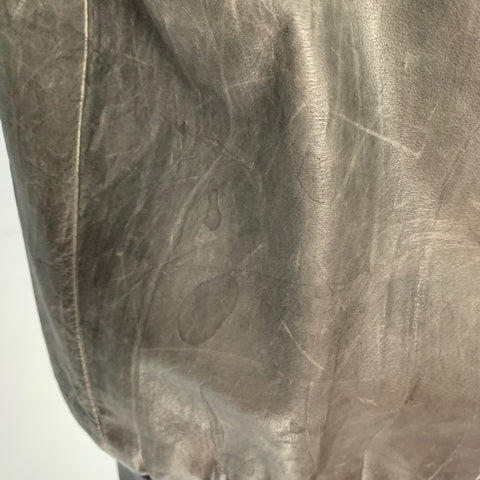 MARC JACOBS Size 40 Grey Leather Bomber Jacket