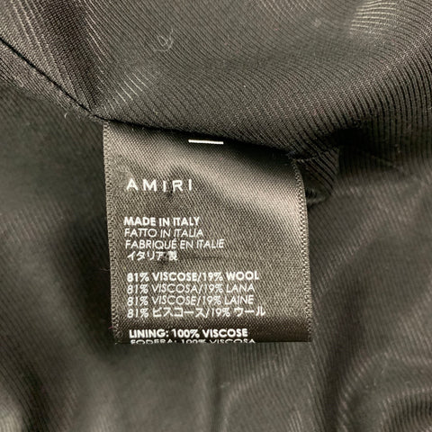 AMIRI Size 38 Black Jacquard Viscose Wool Peak Lapel Sport Coat