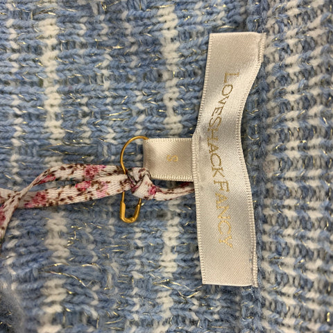 LOVE SHACK FANCY Size S Light Blue White Nylon Blend Textured Cardigan