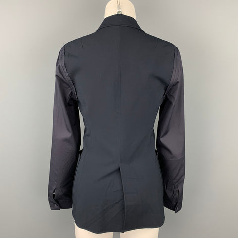 JIL SANDER Size 4 Black Virgin Wool Blend Jacket Blazer
