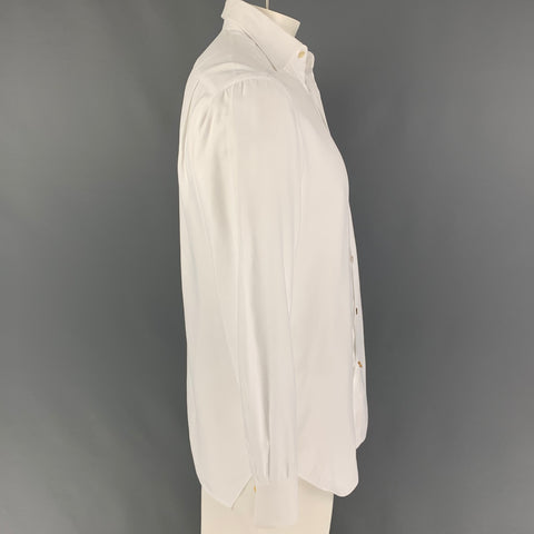 KITON Size M White Cotton Long Sleeve Shirt