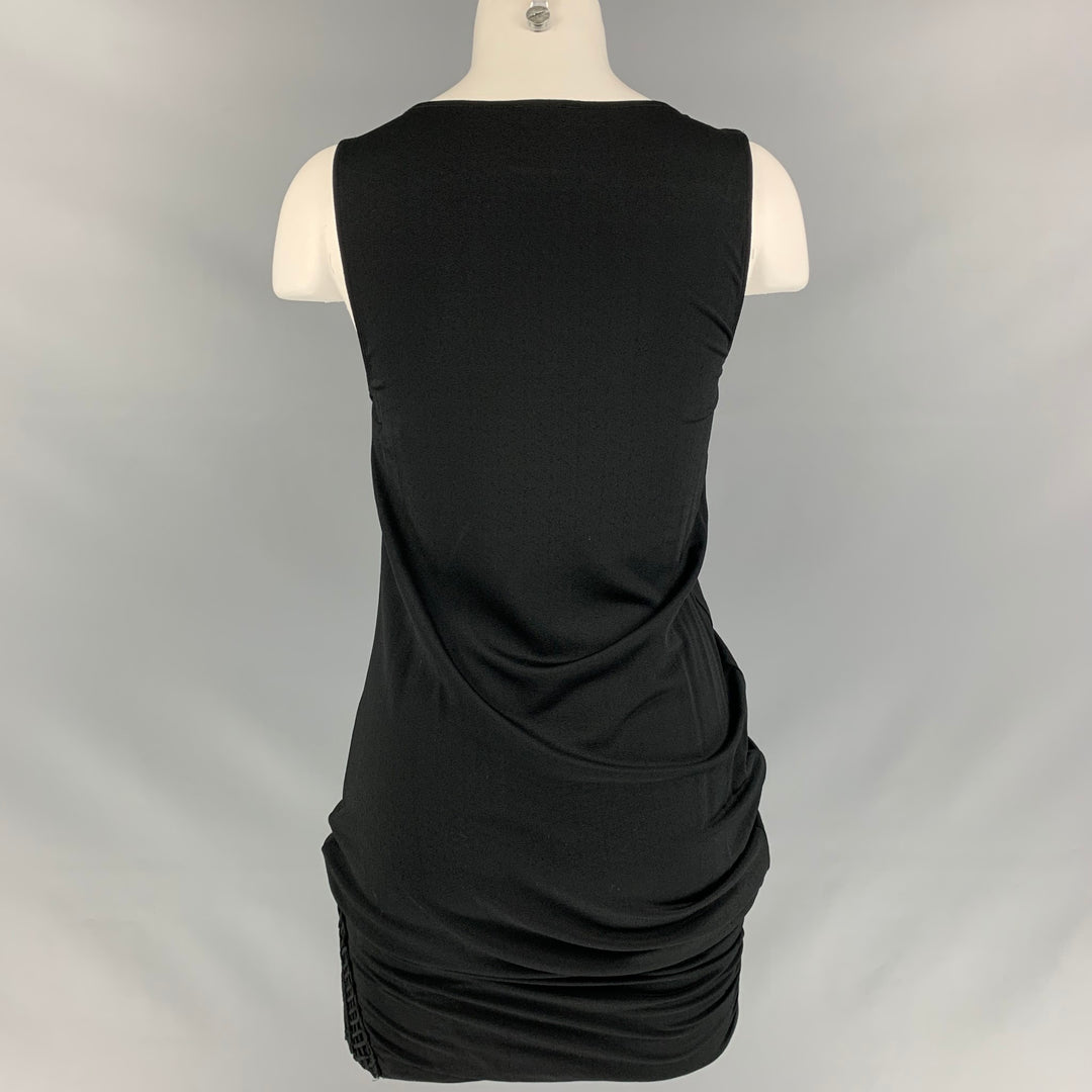 LA PERLA Vestido de cóctel de crochet de rayón y spandex negro talla 6