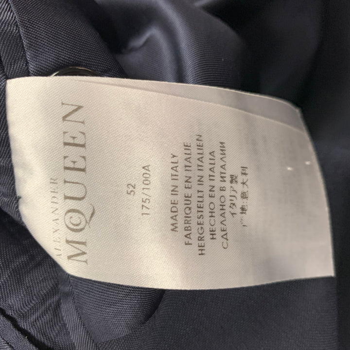 ALEXANDER MCQUEEN Size 42 Navy Wool Mohair Notch Lapel Sport Coat