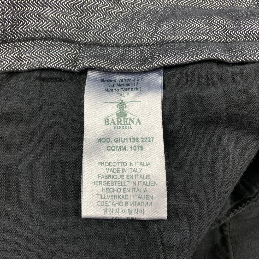 BARENA Size 32 Charcoal Washed Cotton Zip Fly Casual Pants