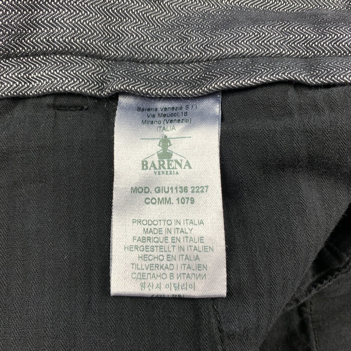BARENA Size 32 Charcoal Washed Cotton Zip Fly Casual Pants