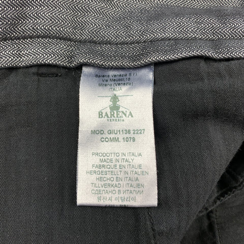 BARENA Taille 32 Pantalon décontracté en coton lavé au charbon de bois avec braguette zippée