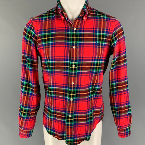 RALPH LAUREN Size S Multi-Color Plaid Cotton Button Up Long Sleeve Shirt