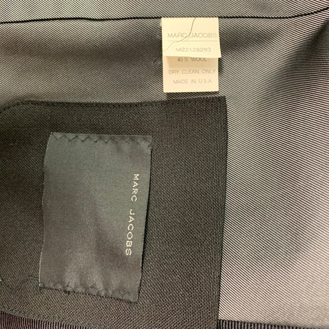 MARC JACOBS Chest Size 38 Black Solid Mohair &  Wool Peak Lapel Sport Coat