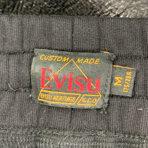 EVISU Talla M Pantalones casuales cargo de algodón negro