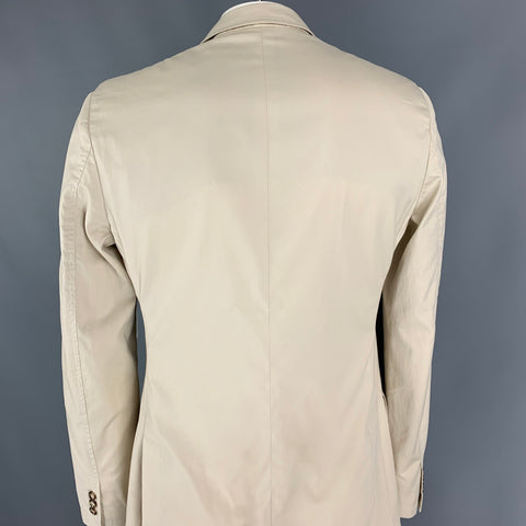 MIU MIU Talla 42 Abrigo deportivo de algodón beige con un solo botón