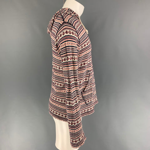 JUNYA WATANABE Size M Navy Red Cotton Hooded Sweatshirt