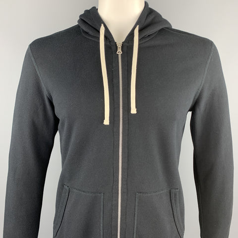 REIGNING CHAMP Size L Black Cotton Hooded Sweatshirt