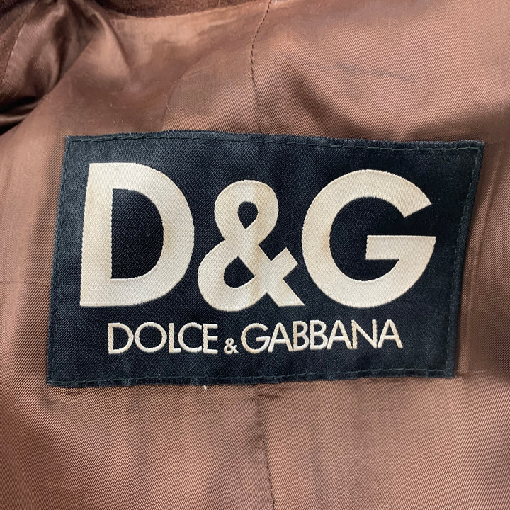 D&G by DOLCE & GABBANA Size S Brown Suede Trench Coat