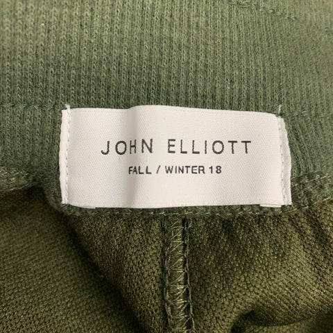 JOHN ELLIOTT FW18 Size S Green Black Cotton Polyester Drawstring Shorts