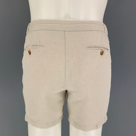 SUITSUPPLY Size 28 Oatmeal Linen Cotton Drawstring Shorts