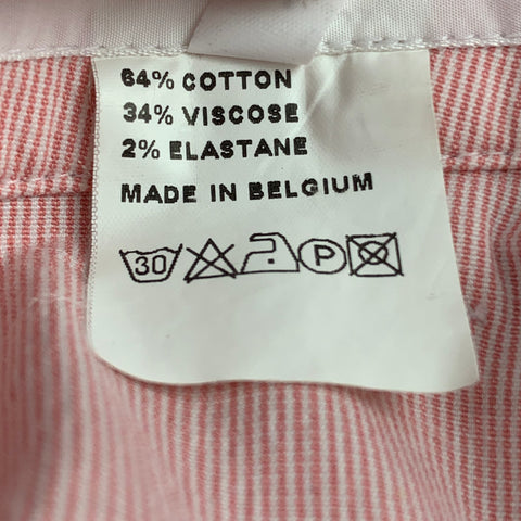WALTER VAN BEIRENDONCK Size M Pink & White Pinstripe Cotton Blend Casual Pants