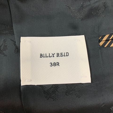 BILLY REID Size 38 Charcoal Brown Plaid Wool Silk Sport Coat
