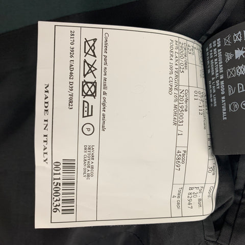 PRADA Size 40 Forest Green Wool Mohair Notch Lapel Suit