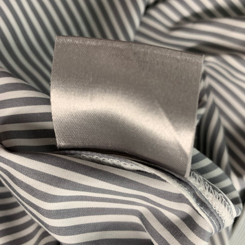 CHRISTIAN DIOR Taille M Chemise à manches longues à rayures blanches grises