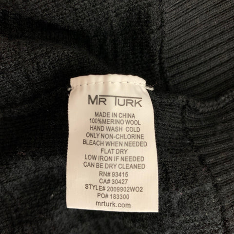 MR. TURK Size L Black Merino Wool Pullover