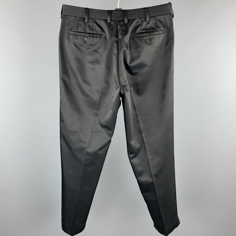 PRADA Size 32 Black Cotton / Nylon Zip Fly Dress Pants