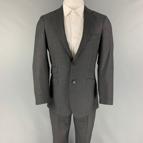 SUIT SUPPLY Size 36 Gray Textured Wool Notch Lapel Suit