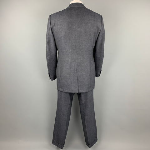 TOM FORD Long Size 48 Navy Wool / Silk Notch Lapel Suit