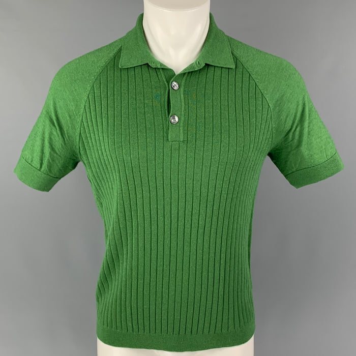 GUCCI Size M Green Cashmere Silk Polo