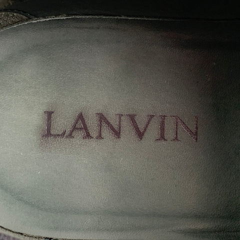 LANVIN Taille 10 Chaussures à lacets en cuir noir