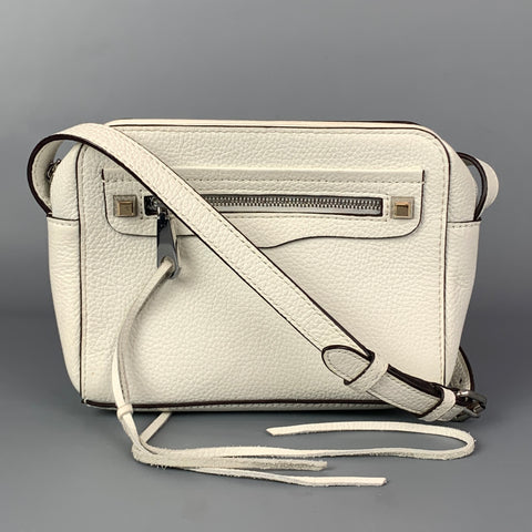 REBECCA MINKOFF White & Black Leather Cross Body Bag
