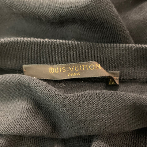 LOUIS VUITTON Size M Black Knitted Wool Silk Crew-Neck Pullover
