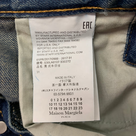 MAISON MARGIELA Size 31 Blue Wash Denim Button Fly Jeans