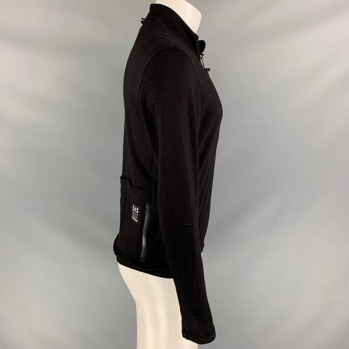SEARCH AND STATE Size L Black Merino Wool Zip Up Jacket