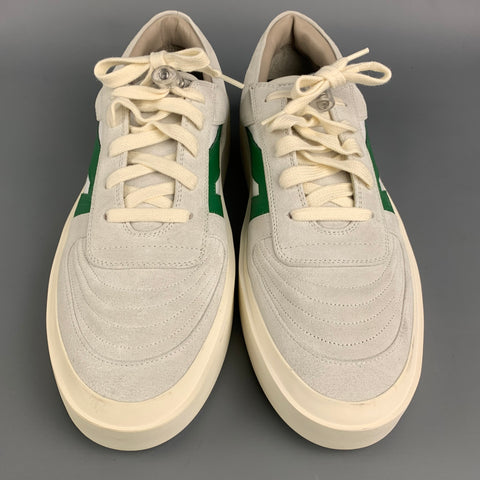 FEAR OF GOD Size 11 Light Gray & Green Color Block Canvas Low Top Sneakers